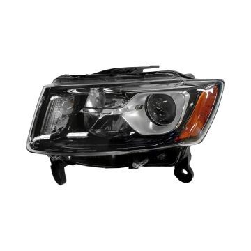 Headlight Assembly Composite Left Halogen Standard Type Black for Jeep Grand Cherokee 2014-2016