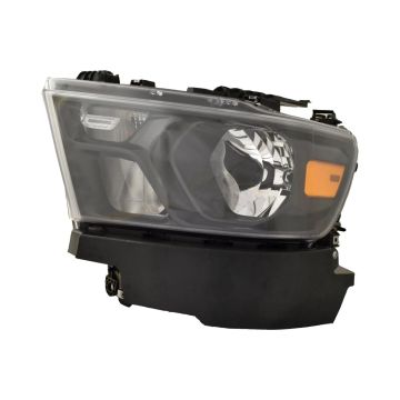 Headlight Assembly Composite Left Halogen Black Trim CAPA for Ram 1500 2019-2024