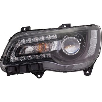 Headlight Assembly Composite Left Halogen Projector Type Black Bezel for Chrysler 300 2018-2023