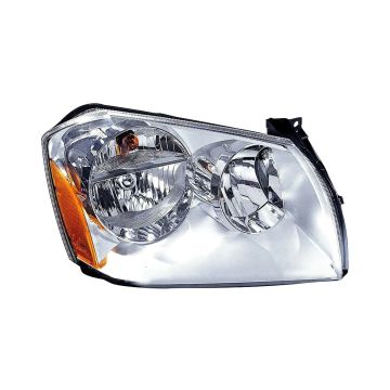 Headlight Assembly Composite Right Chrome Bezel for Dodge Magnum 2005-2007
