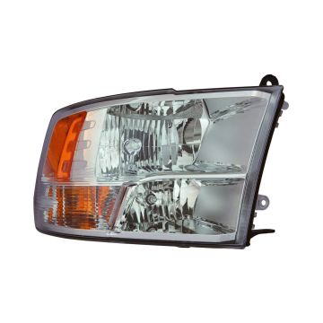 Headlight Assembly Composite Right Halogen w/o Daytime Running Lamps Chrome CAPA for Ram 1500 2500 3500 1500 Classic
