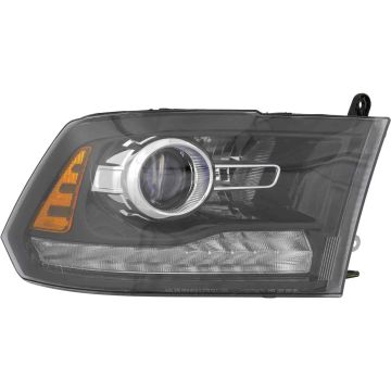 Headlight Assembly Composite Right Halogen Projector Type Black Bezel CAPA for Ram 1500 Sport 2013-2014