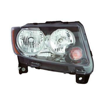 Headlight Assembly Composite Right Standard Type w/Black Trim for Jeep Compass 2013-2017