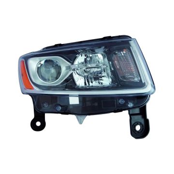 Headlight Assembly Composite Right Halogen Standard Type Chrome for Jeep Grand Cherokee 2014-2016