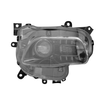 Headlight Assembly Composite Right Halogen Black Trim for Jeep Cherokee 2014-2017