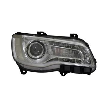 Headlight Assembly Composite Right Halogen Chrome Bezel for Chrysler 300 2015-2017
