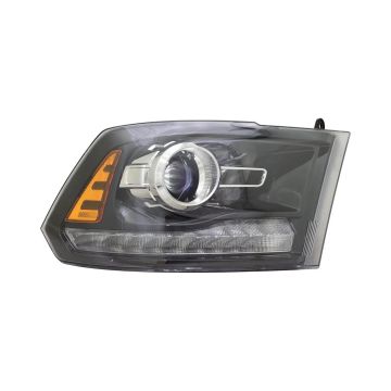 Headlight Assembly Composite Right Projector Type Black CAPA for Ram 1500 2500 3500 1500 Classic