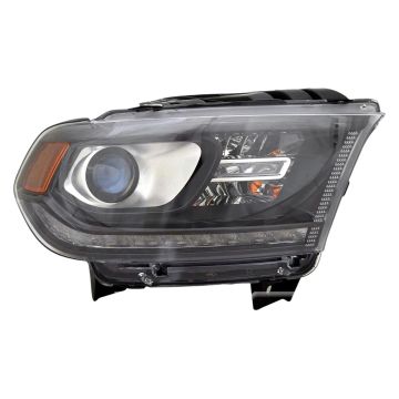 Headlight Assembly Composite Right Halogen w/DRL Black Trim CAPA for Dodge Durango 2016-2020