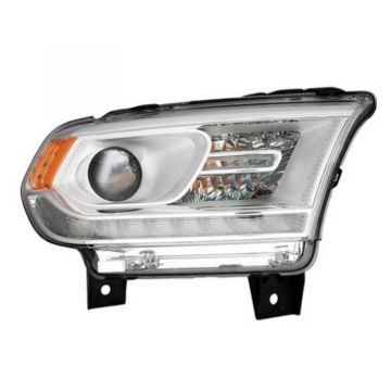 Headlight Assembly Composite Right Halogen w/DRL Chrome Trim for Dodge Durango 2016-2020