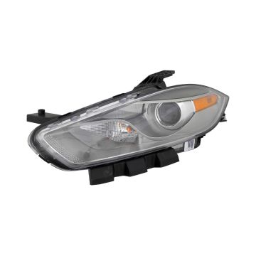 Headlight Lens Housing Left Halogen Chrome Trim for Dodge Dart 2013-2015