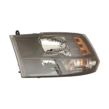 Headlight Lens Housing Left Halogen Standard Type Black Bezel CAPA for Ram 2500 3500 1500 1500 Classic