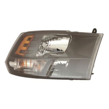 Headlight Lens Housing Right Halogen Standard Type Black Bezel CAPA for Ram 2500 3500 1500 1500 Classic