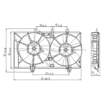 Engine Cooling Fan Assembly Electric Fan Assembly for Dodge Neon 2004