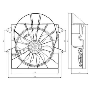 Engine Cooling Fan Assembly Motor/Blade/Shroud Assembly for Jeep Grand Cherokee Commander