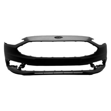 Bumper Cover Front w/o Tow Hook w/o Active Park Assist Primed for Ford Fusion S Titanium SE Titanium Hybrid 2017-2018