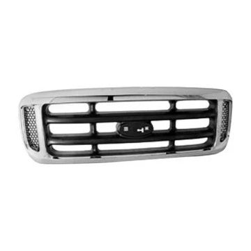 Grille Assembly w/o Platinum Package w/o King Ranch Chrome/Silver/Black for Ford F-250 Super Duty F-350 Super Duty