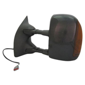 Door Mirror Assembly Left w/Power w/Heat Double Swing Mirror Cap & Signal Primed for Ford F-250 Super Duty F-350 Super Duty