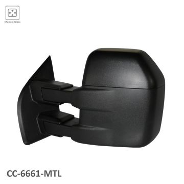 Door Mirror Assembly Left Trailer Tow Type Manual w/o Signal Lamps Black for Ford F-150 2015-2018