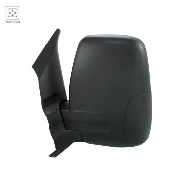 Door Mirror Assembly Left Power Non-Heated Short Arm Medium/High Roof w/Cover Textured for Ford Transit-150 Transit-250 Transit-350 Transit-350 HD