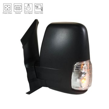 Door Mirror Assembly Left Power Heated Short Arm Low Roof w/Cover Textured for Ford Transit-150 Transit-250 Transit-350 Transit-350 HD
