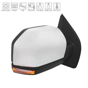 Door Mirror Right Standard w/o Spot Lamp w/BLIS Chrome for Ford F-150 2018-2020