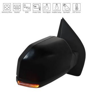 Door Mirror Assembly Right Standard w/o Side View Camera w/Spot Light w/BLIS for Ford F-150 2018