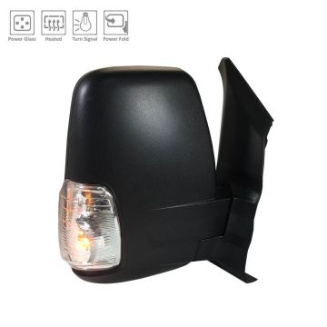 Door Mirror Assembly Right Power Heated Short Arm Low Roof w/Cover Textured for Ford Transit-150 Transit-250 Transit-350 Transit-350 HD