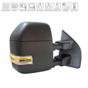 Door Mirror Assembly Right Power Telescoping w/o Blind Spot Detection Textured Cap for Ford F-150 2019-2020