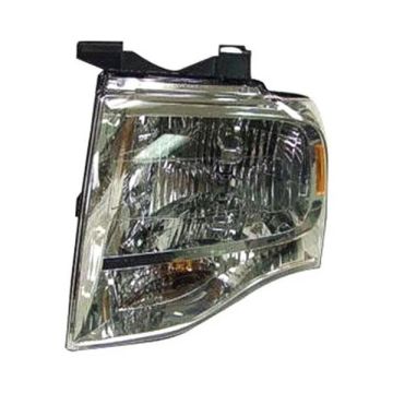 Headlight Assembly Composite Left w/o Black-Out Chrome Housing for Ford Expedition 2007-2014