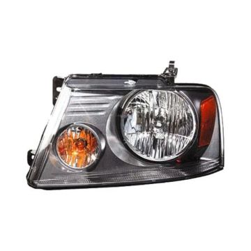 Headlight Assembly Composite Left (New Style) w/Shadow Gray Trim CAPA for Ford F-150 2007-2008