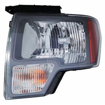 Headlight Assembly Composite Left From 5-1-10 Sterling Gray Trim for Ford F-150 2010