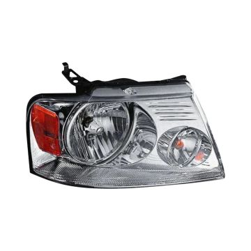 Headlight Assembly Composite Right w/Chrome Trim CAPA for Ford F-150 Lincoln Mark LT