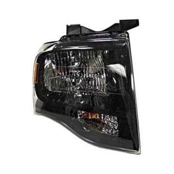 Headlight Assembly Composite Right w/Black-Out Black Housing for Ford Expedition 2007-2014
