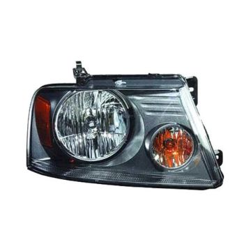 Headlight Assembly Composite Right (New Style) w/Shadow Gray Trim CAPA for Ford F-150 2007-2008