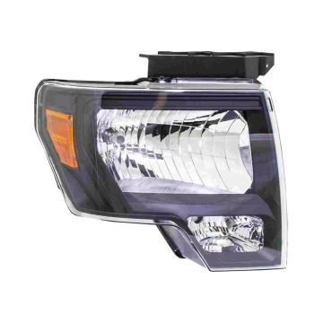 Headlight Assembly Composite Right Black Trim CAPA for Ford F-150 SVT Raptor 2010-2014