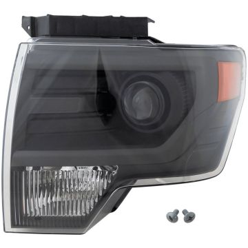 Headlight Lens Housing Left HID Gray Trim for Ford F-150 SVT Raptor 2013-2014