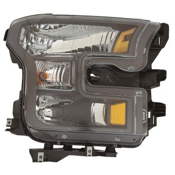 Headlight Lens Housing Right Halogen w/Special Edition Pkg Black Bezel for Ford F-150 Extended Cab Pickup Crew Cab Pickup 2016-2017