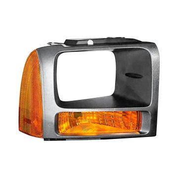 Parking Light Lens / Housing Right w/o Bulbs & Sockets Black Bezel for Ford F-250 Super Duty F-350 Super Duty