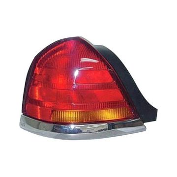 Tail Light Assembly Left w/o Sport Package w/4 Bulb Lamp w/Red & Amber Lenses for Ford Crown Victoria 1998-2005