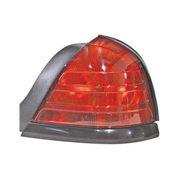 Tail Light Assembly Right w/o Sport Package w/Red Lens w/2 Bulb Lamp w/Black Molding for Ford Crown Victoria 1999-2011