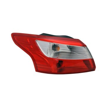 Tail Light Housing Left Includes Lens CAPA for Ford Focus Sedan 2012-2014