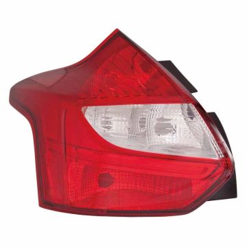 Tail Light Housing Left Includes Lens CAPA for Ford Focus Hatchback 2012-2014
