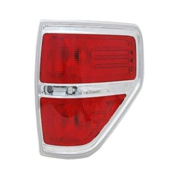 Tail Light Housing Right Chrome Accent Includes Lens for Ford F-150 FX4 Platinum STX Flotillera XL XLT King Ranch Lariat SVT Raptor Harley-Davidson Edition Lariat Limited Limited Tremor 2009-2014