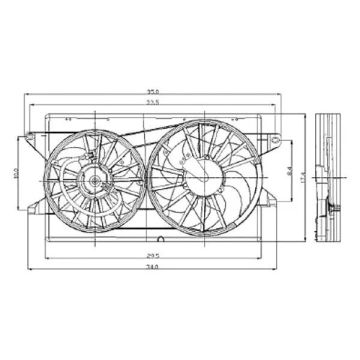 Engine Cooling Fan Assembly w/o Towing Pkg for Ford Freestar Mercury Monterey
