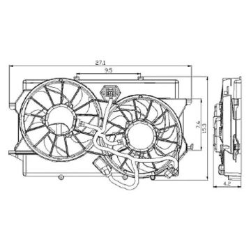 Engine Cooling Fan Assembly w/Air Conditioning for Ford Focus 2005-2006