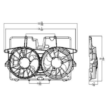 Engine Cooling Fan Assembly Dual Fan Assembly for Mercury Mariner 2005-2007