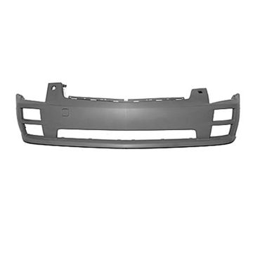 Bumper Cover Front w/Headlamp Washer Primed CAPA for Cadillac STS Base Elegance 2005-2007