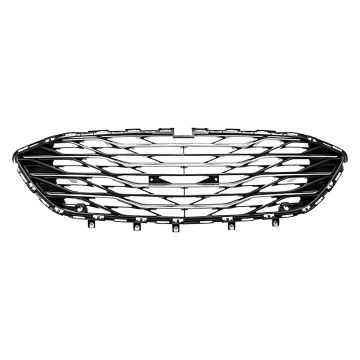 Bumper Cover Grille Front w/Park Assist System Black for Chevrolet Malibu Premier 2019-2022