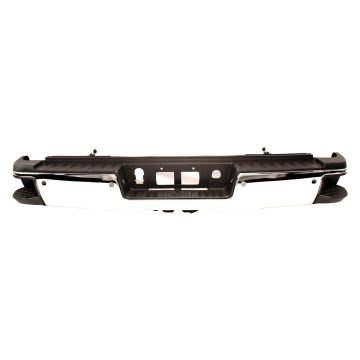Bumper Assembly Rear Single Rear Wheels w/Hitch Bar w/Park w/o Sensors Chrome for Chevrolet Silverado 2500 HD Silverado 3500 HD GMC Sierra 2500 HD Sierra 3500 HD