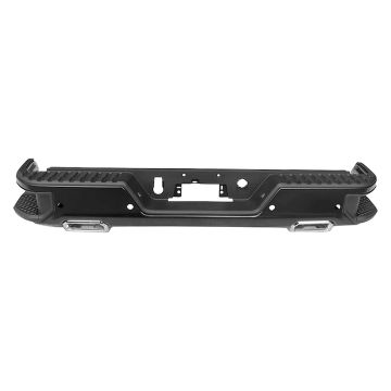 Bumper Assembly Rear Dual Exhaust w/BSD w/o Hitch w/License Lamps w/Sensor Brackets Primed for Chevrolet Silverado 1500 Silverado 1500 LTD GMC Sierra 1500 Sierra 1500 Limited